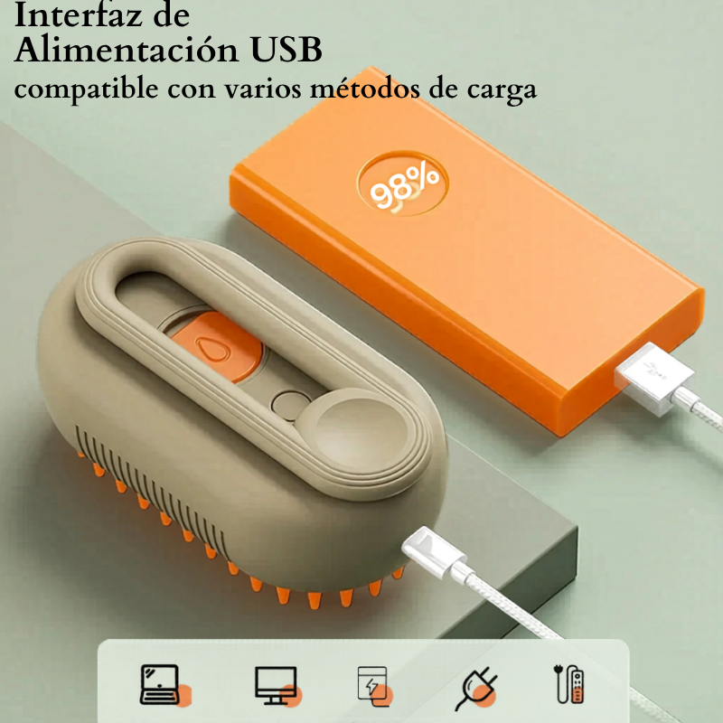 Peine a Vapor para Mascotas Recargable