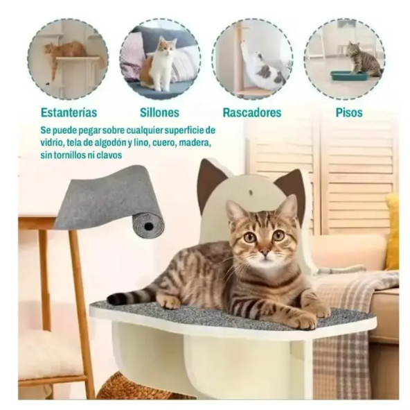 Rascador Autoadhesivo para Gatos - Masaje y Alivio al Instante - Image 4